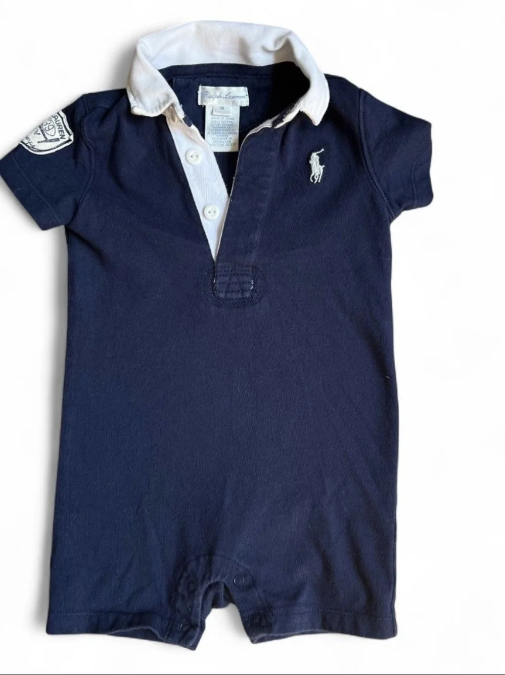 Ralph Lauren Navy and White Polo Romper